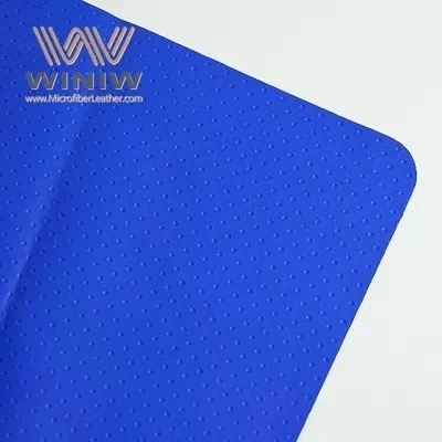 Blue Micro Fiber PU Coated Leather Vegan Materials For Football